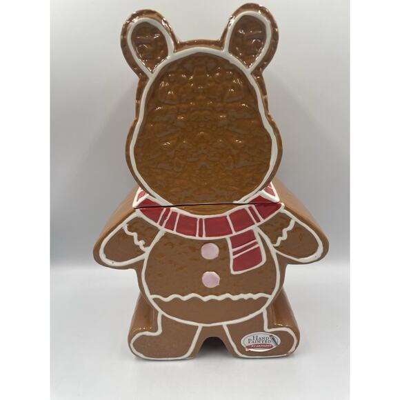 Disney Ceramic XL Winnie the Pooh Gingerbread Christmas🎄Cookie Jar NEW - Picture 6 of 11